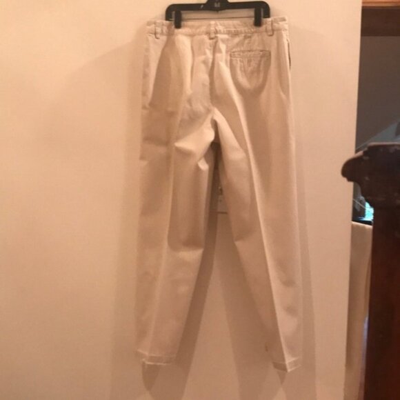 🤎 Vintage Lauren Ralph Lauren Women’s Beige High-Waisted Cotton Pants | Size 12 - Picture 2 of 8